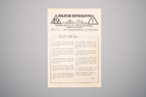 Boletim informativo impresso da Associação Brasileira de Odontologia, edição de Florianópolis, com o título “EDITORIAL” centralizado; o texto menciona ações da nova diretoria e é datado de março de mil novecentos e setenta e um.